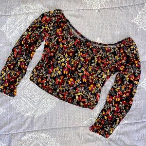 Floral off the shoulder crop top